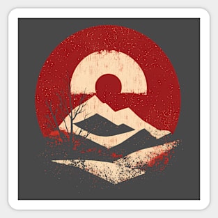 Cold Winter Sun - Retro Rustic Design Sticker